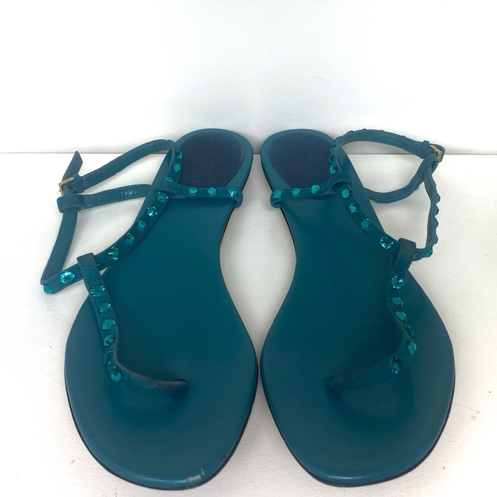 Gucci Blue Sandals with Blue Rhinestones